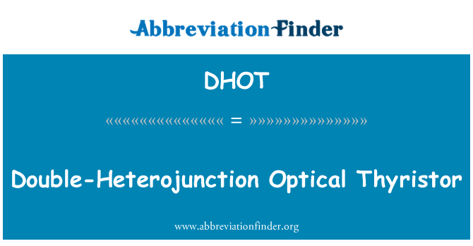 DHOT: Оптичні тиристор подвійний Heterojunction
