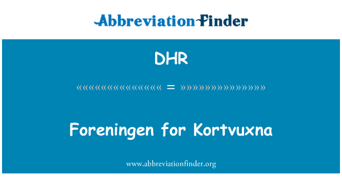 DHR: Kortvuxna 的 Foreningen