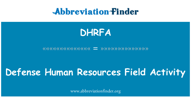 DHRFA: Attività di campo delle risorse umane di difesa