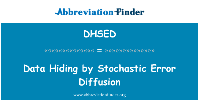 DHSED: 数据隐藏由随机误差扩散