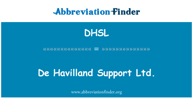 DHSL: De Havilland sipò Ltd.