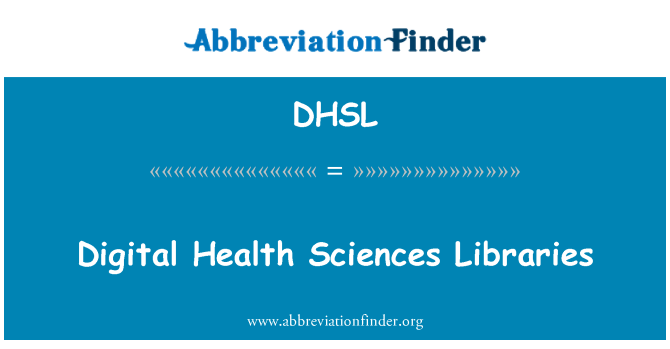 DHSL: Цифровая медицинских наук библиотеки