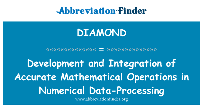DIAMOND: Vývoj a integrace přesných matematických operací v numerické zpracování dat