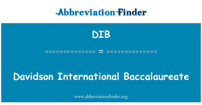 DIB: Davidson International Baccalaureate