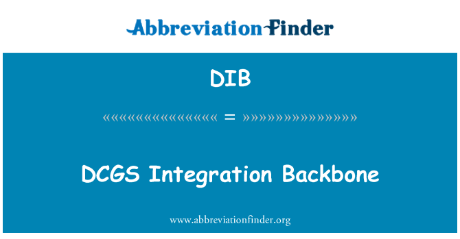 DIB: Páteř integrace DCGS