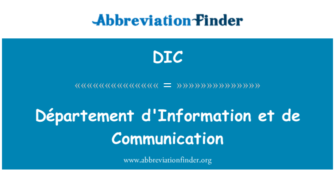 DIC: Департамент d'Information і де зв'язку
