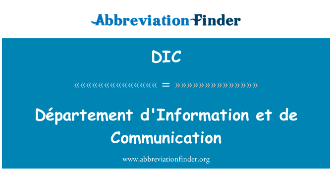 DIC: Département d'Information et de Communication