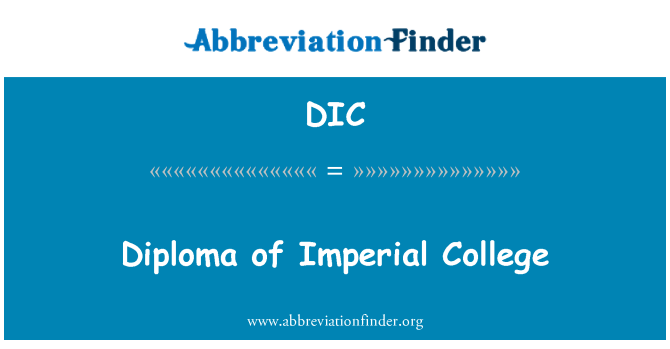 DIC: Diploma Imperial College