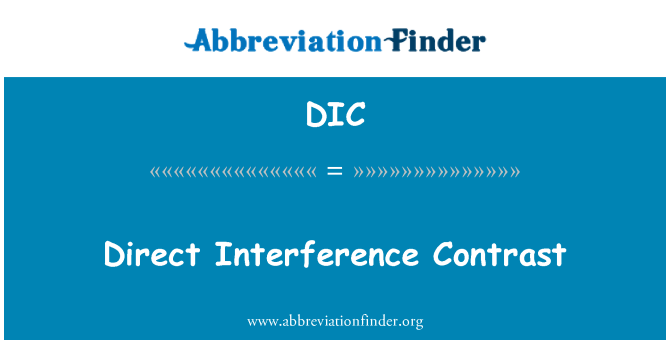 DIC: Direct Interference Contrast