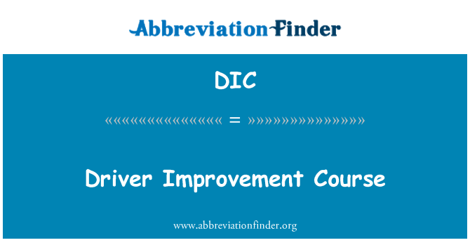 DIC: 驱动程序改进课程