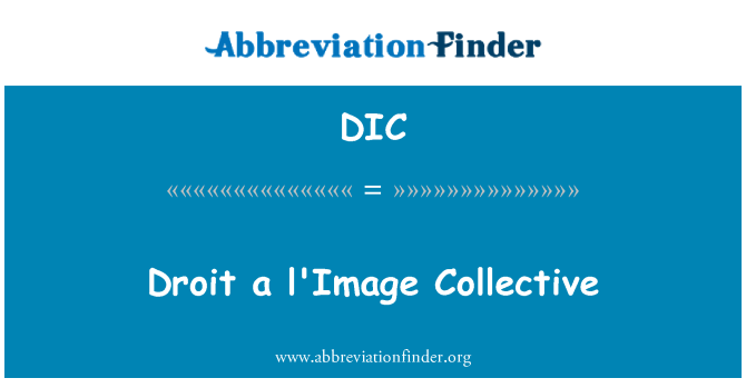 DIC: Droit a l'image Collective