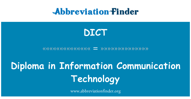 DICT: Diploma v informacijsko komunikacijska tehnologija
