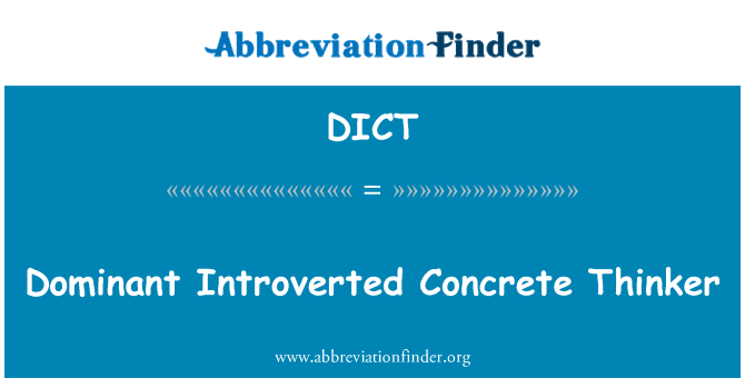 DICT: Dominantní introvertní konkrétní myslitel