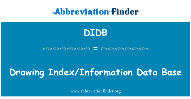 DIDB: Drawing Index/Information Data Base