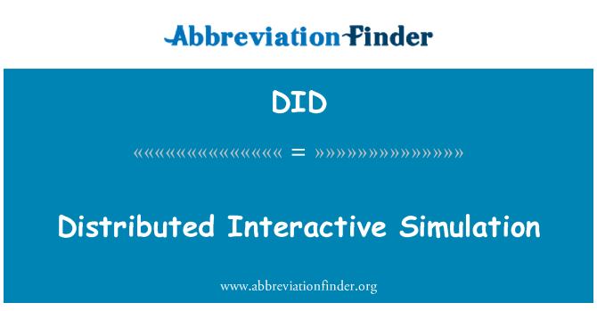 DID: Distributed Interactive Simulation