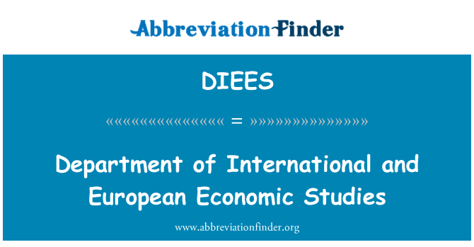 DIEES: Oddelek za mednarodne in Evropske ekonomske študije