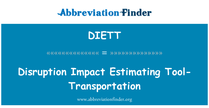 DIETT: Avbrudd innvirkning estimering verktøyet-transport