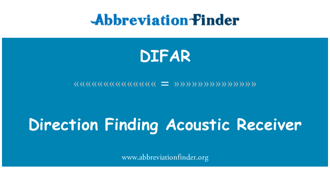 DIFAR: Direction Finding Acoustic Receiver
