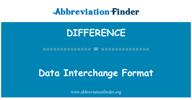 DIFFERENCE: Formát výmeny údajov