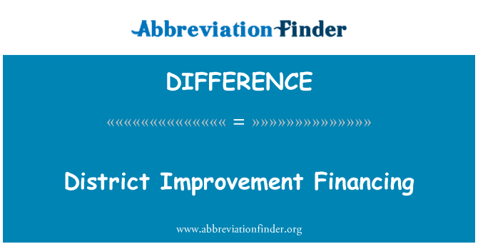 DIFFERENCE: Amélioration de quartier financement