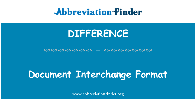 DIFFERENCE: Format d'intercanvi de document