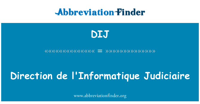 DIJ: Virzienā de l'Informatique judicaire