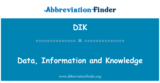 DIK: Data, informace a znalosti