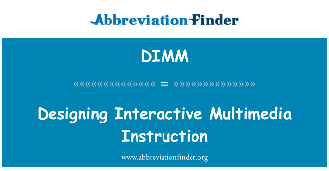 DIMM: Diseño de instrucción Multimedia interactiva