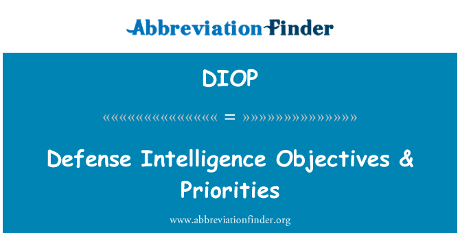 DIOP: Għanijiet ta ' l-intelliġenza difensiva & prijoritajiet