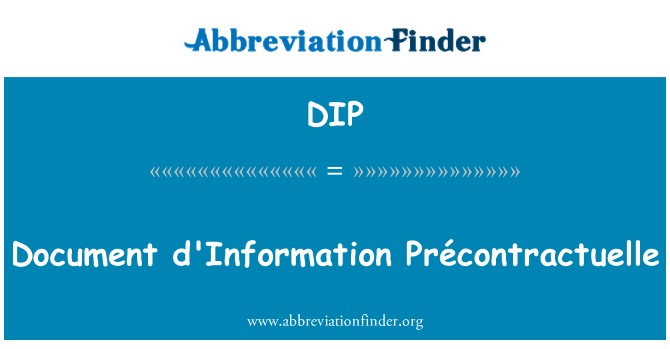 DIP: توثيق المعلومات المتعلقة Précontractuelle