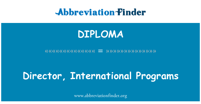 DIPLOMA: Direktè, pwogram entènasyonal yo