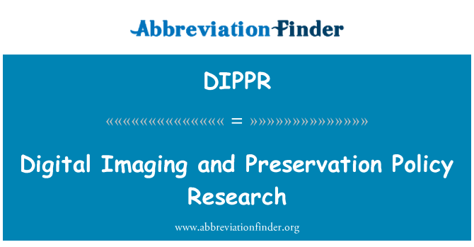 DIPPR: Digital Imaging and Preservation Policy Research