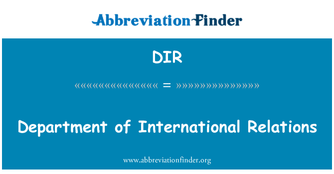 DIR: Department of International Relations