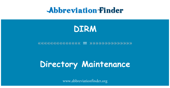DIRM: Manutenzione directory