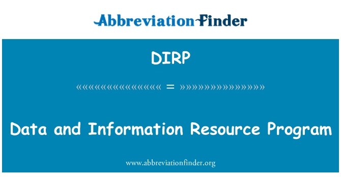 DIRP: Údaje a Program zdrojov informácií