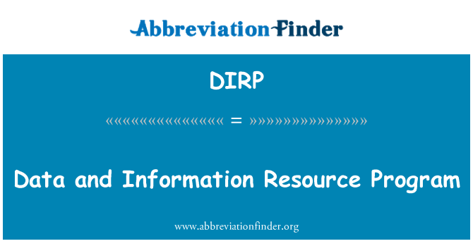 DIRP: Programme de ressources d'Information et de données