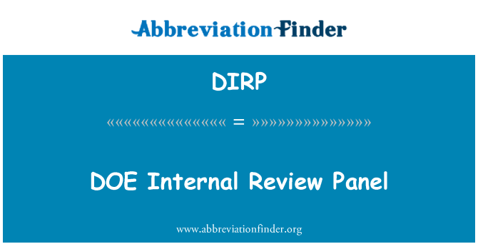 DIRP: Panel de revisión interna de DOE