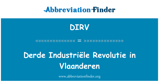 DIRV: Derde Industriële Revolutie in Vlaanderen