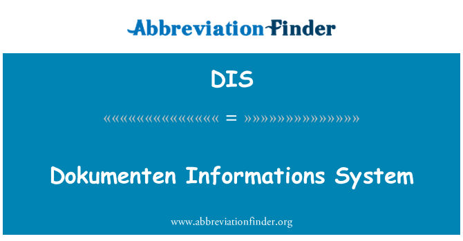 DIS: Dokumenten informace systém