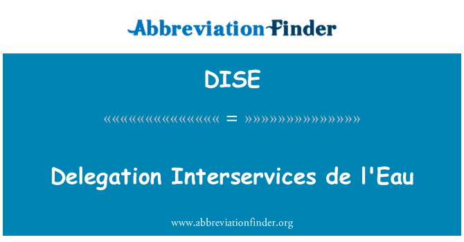 DISE: Delegaţia Interservices de l'Eau