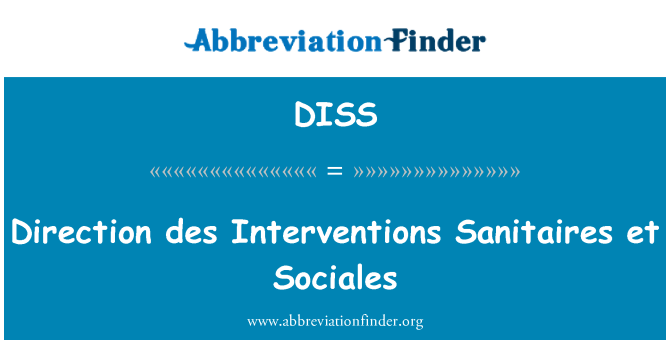 DISS: כיוון des התערבויות Sanitaires ואח Sociales