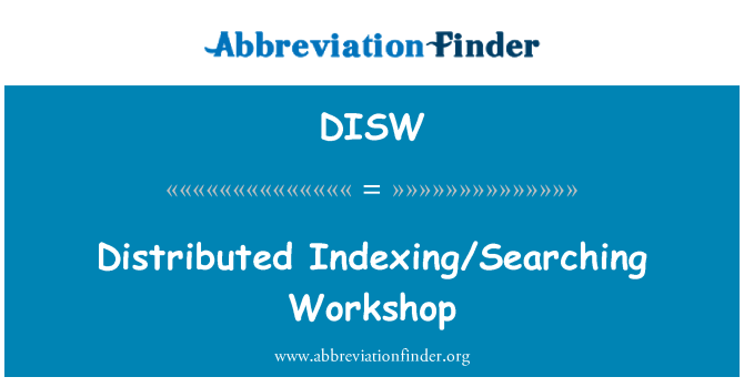 DISW: 분산 색인/검색 워크숍