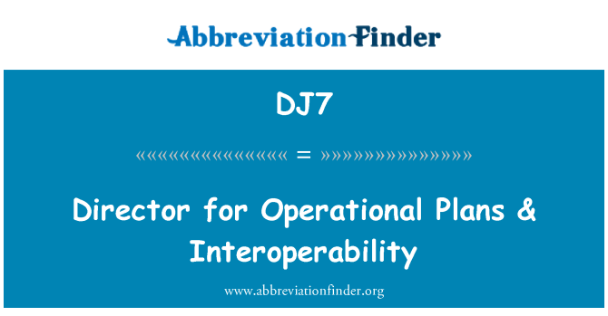 DJ7: A műveleti tervek & interoperabilitás igazgatója