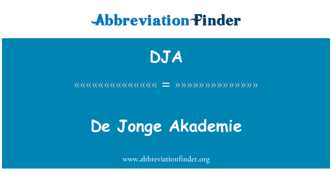 DJA: De Jonge Akademie
