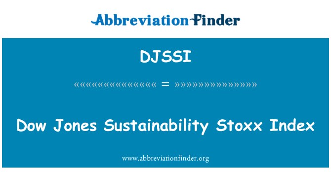 DJSSI: Índice Dow Jones de sustentabilidade Stoxx