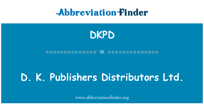 DKPD: D. K. uitgevers distributeurs Ltd.