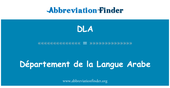 DLA: محکمہ, کرتا de la لانگی آرابی