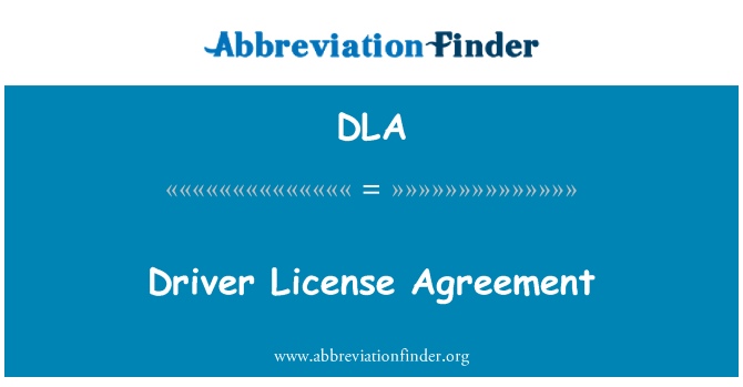 DLA: Řidič licenční smlouva