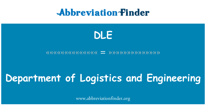 DLE: Oddelek logistike in inženiring