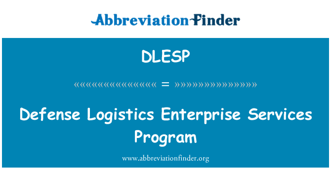 DLESP: Άμυνα επιχείρηση Logistics Services πρόγραμμα